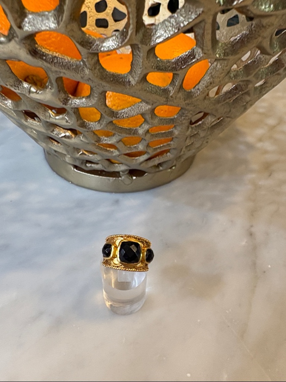 Julie Vos Trieste Statement Ring in Black